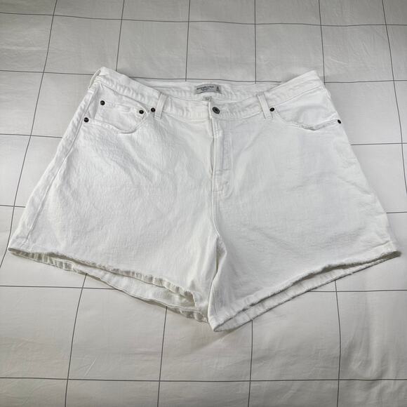 Abercrombie & Fitch Womens 35 White Dad Denim High Rise Curve Love Casual Light - Picture 1 of 11